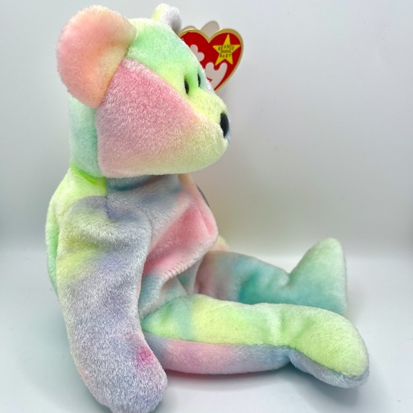 TY Birthday Bear Beanie Baby, plush bear 1999 - Picture 4 of 6